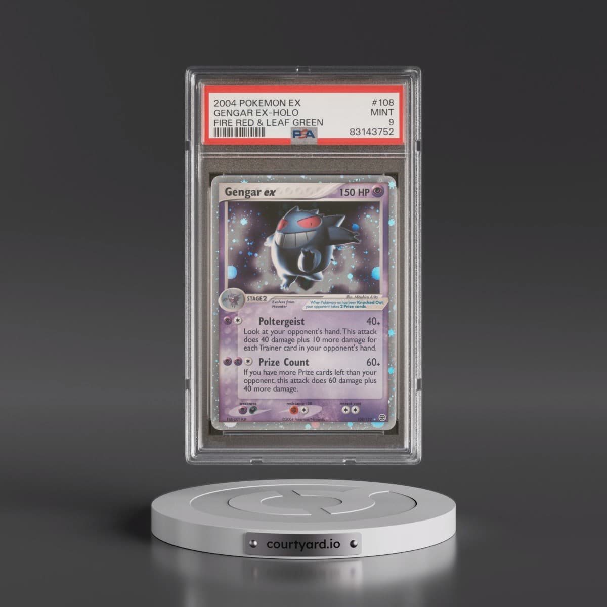 2004 Pokémon EX Fire Red & Leaf Green #108 Gengar EX - Holo Holo (PSA 9 MINT)