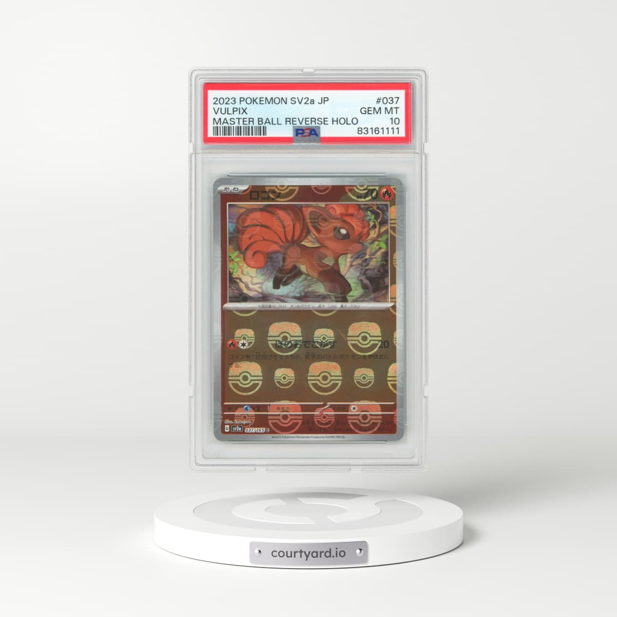 2023 Pokémon Sv2a-Pokemon 151 #037 Vulpix - Reverse Holo Master Ball (PSA 10 GEM MINT)