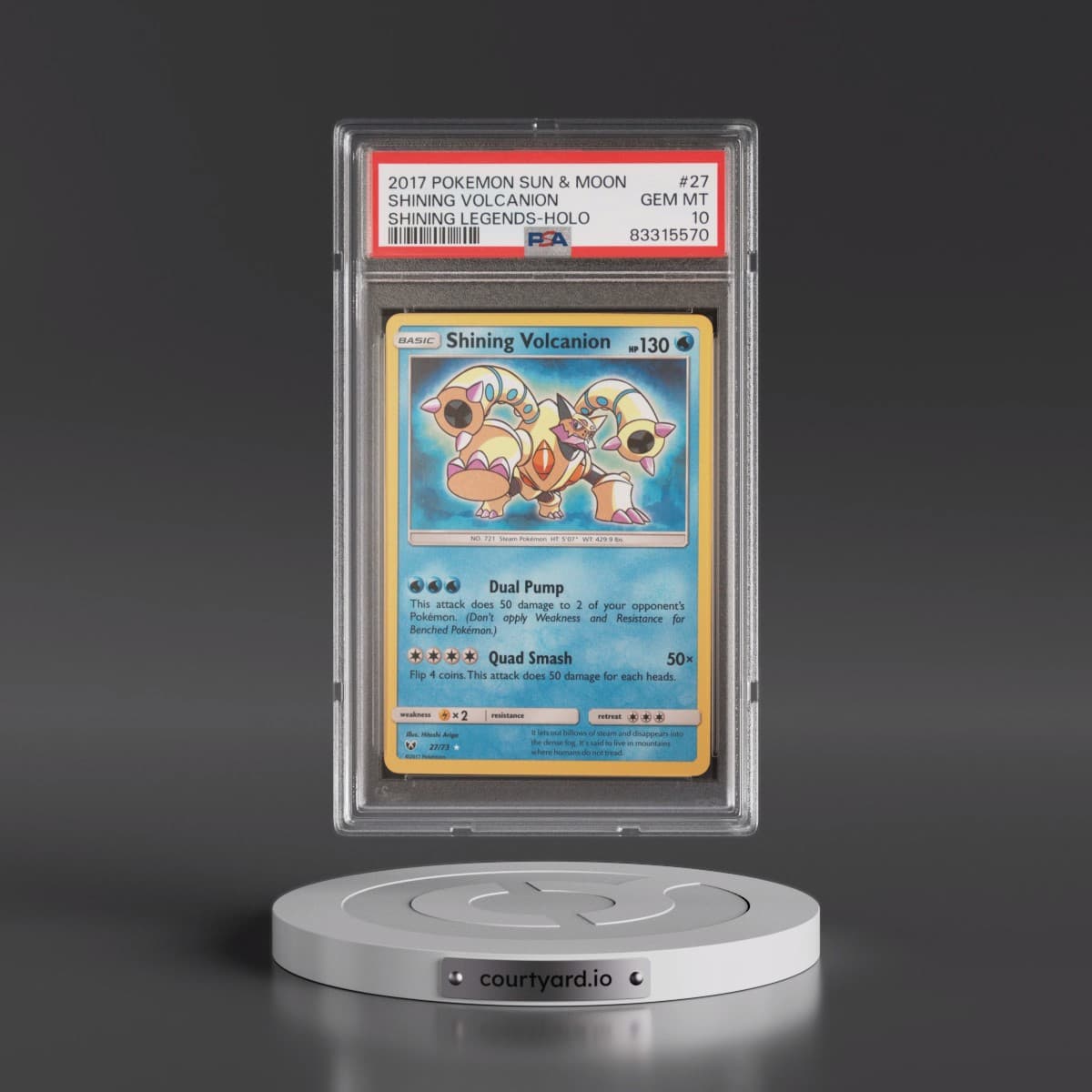 2017 Pokémon Sun & Moon Shining Legends #27 Shining Volcanion - Holo Holo (PSA 10 GEM MINT)