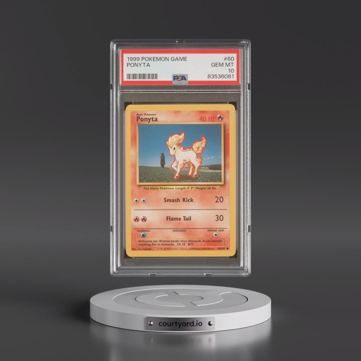 1999 Pokémon Game #60 Ponyta (PSA 10 GEM MINT)