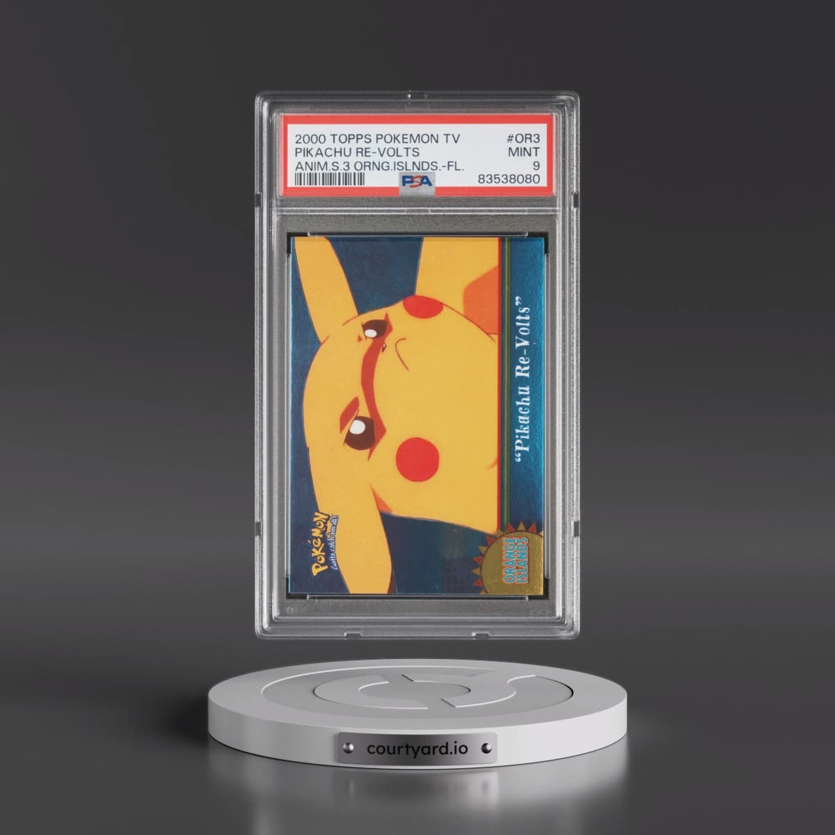 2000 Topps Pokémon TV Animation Series 3 Orange Islands #OR3 Pikachu RE-Volts - Foil (PSA 9 MINT)