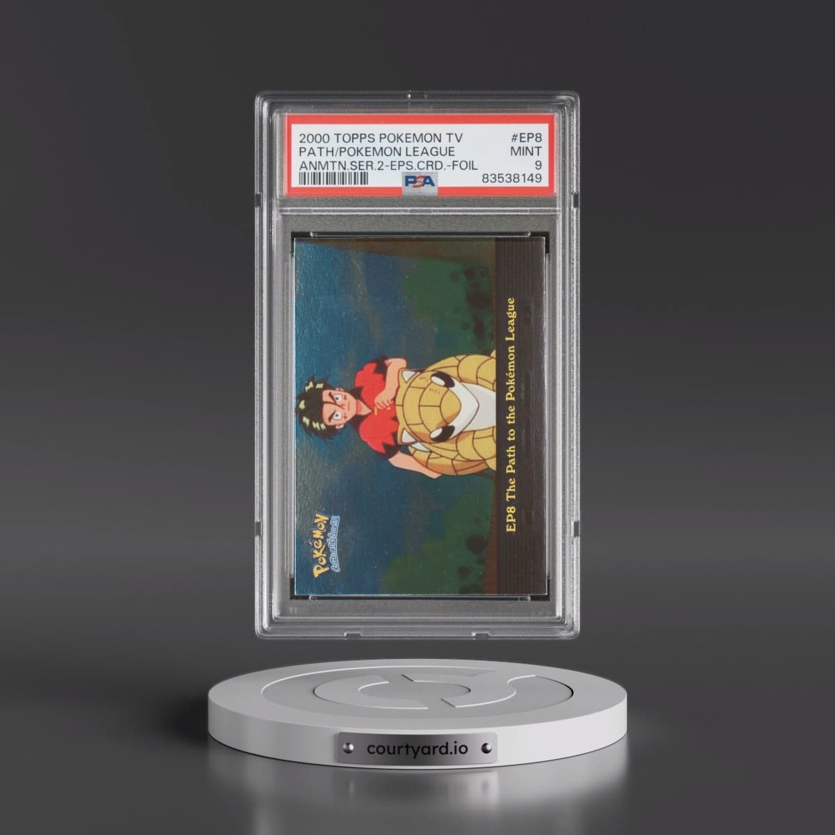 2000 Topps Pokémon TV Animation Series 2 Episode Cards #EP8 The Path to the Pokemon League - Foil (PSA 9 MINT)