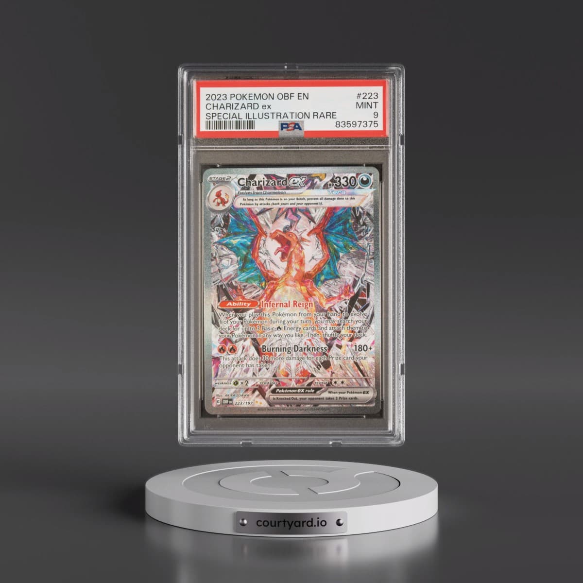 2023 Pokémon Obf EN-Obsidian Flames #223 Charizard EX - Holo Special Illustration Rare (PSA 9 MINT)