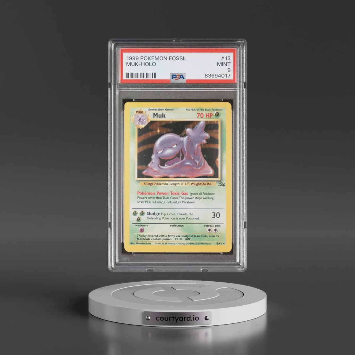 1999 Pokémon Fossil #13 Muk - Holo (PSA 9 MINT)