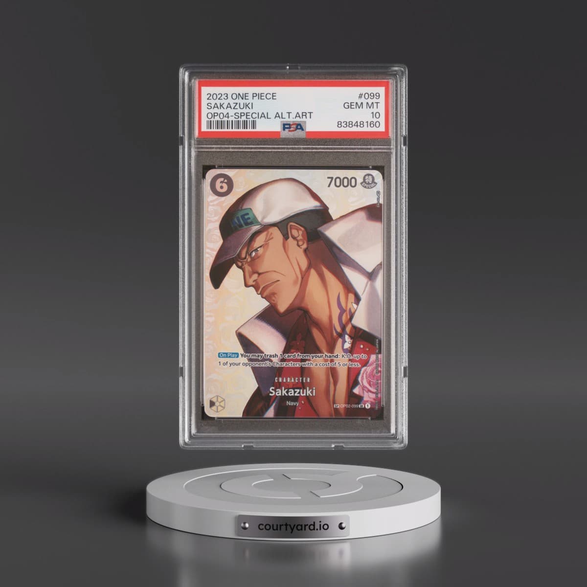 2023 One Piece OP04-Kingdoms of Intrigue #099 Sakazuki - Special Alternate Art (PSA 10 GEM MINT)