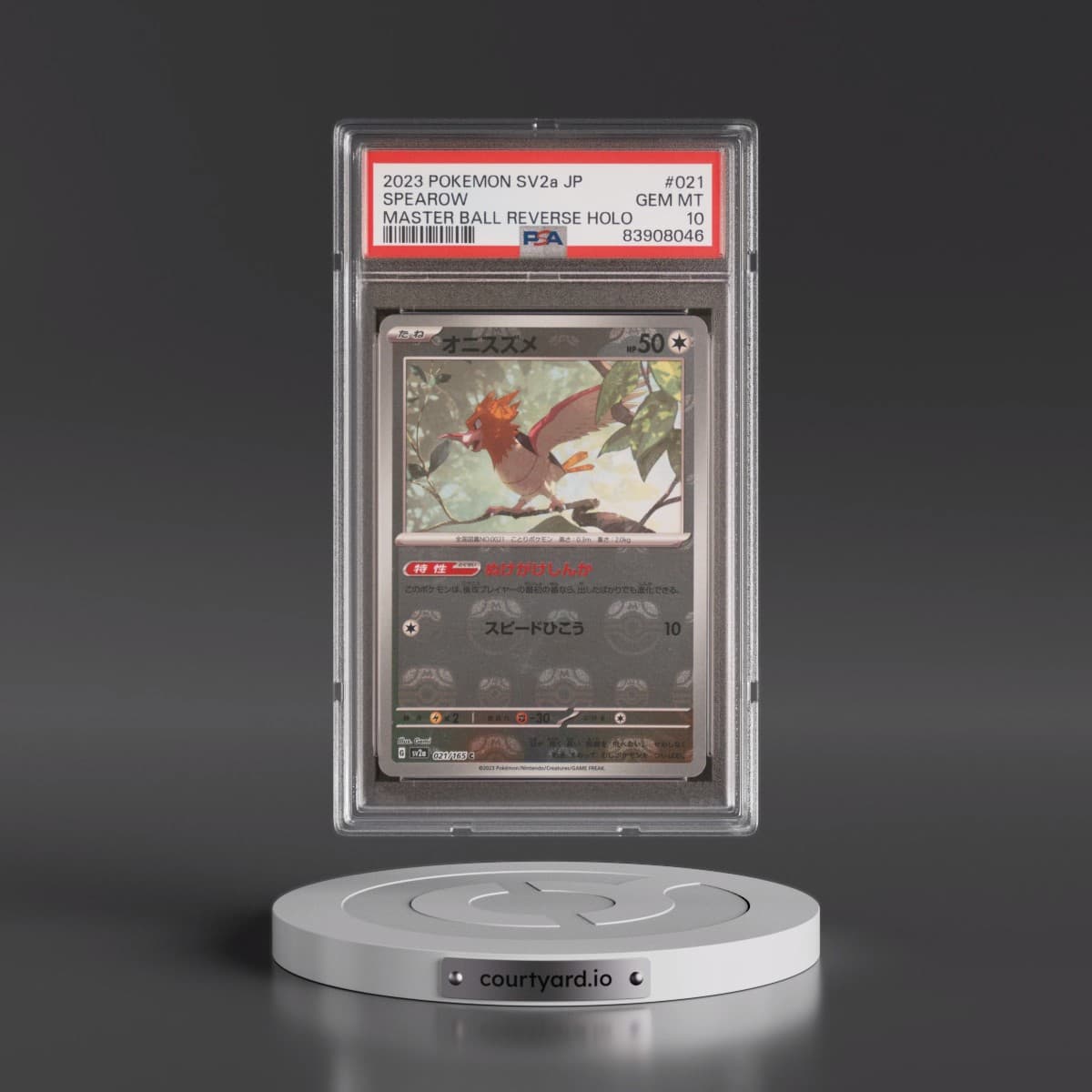 2023 Pokémon Sv2a-Pokémon 151 #021 Spearow - Reverse Holo Master Ball (PSA 10 GEM MINT)