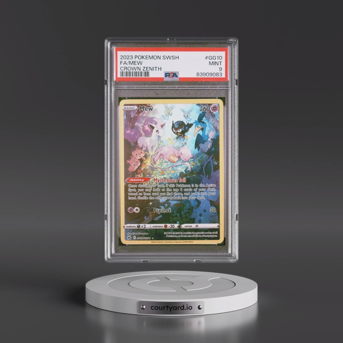 2023 Pokémon Sword and Shield Crown Zenith #GG10 Mew - Full Art (PSA 9 MINT)