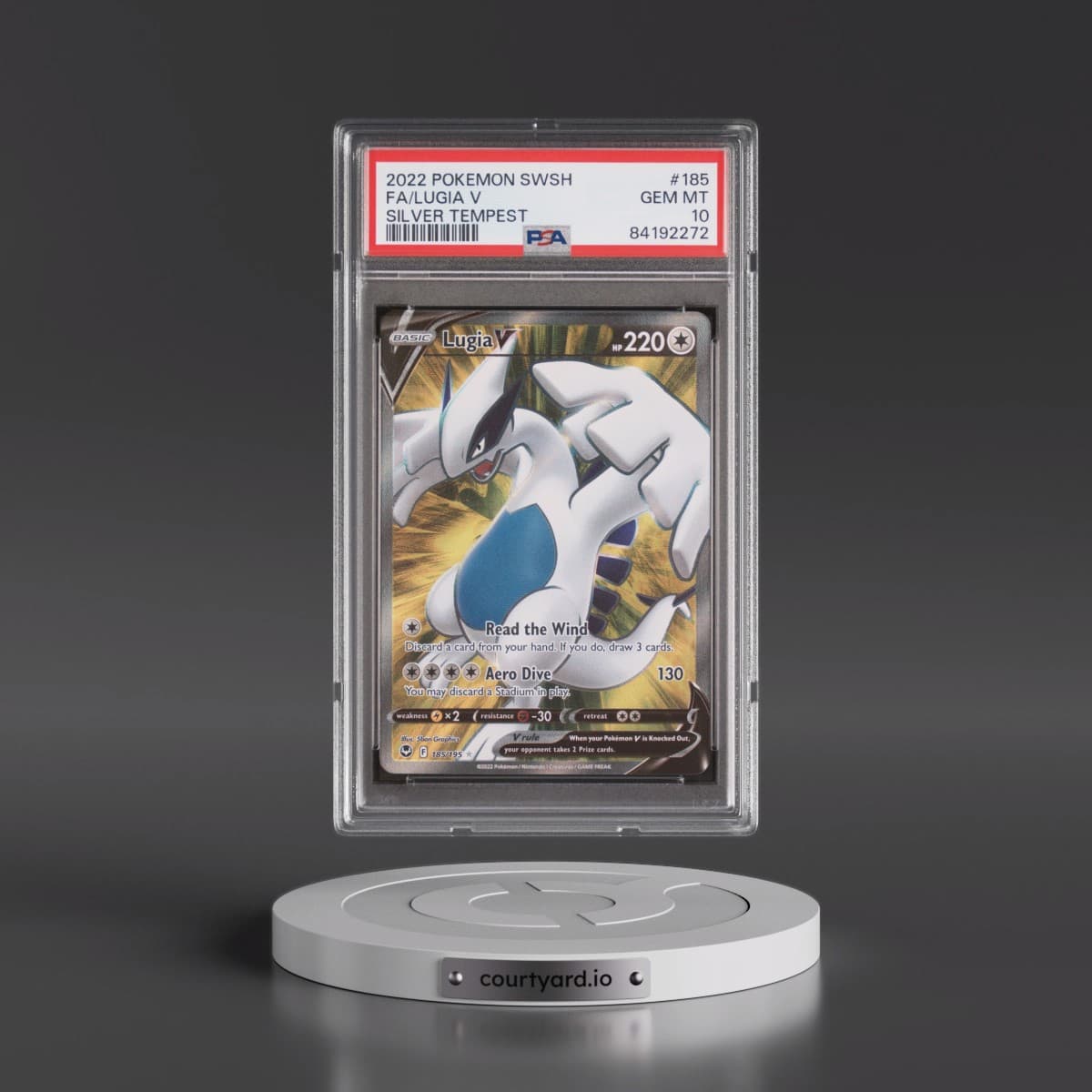 2022 Pokémon Sword & Shield Silver Tempest #185 Lugia V - Holo Full Art (PSA 10 GEM MINT)