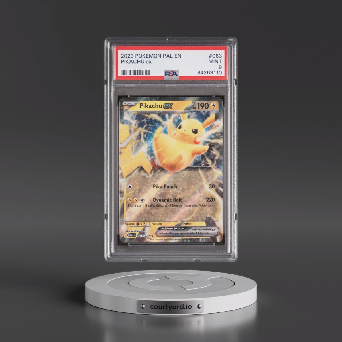 2023 Pokémon Pal EN-Paldea Evolved #063 Pikachu EX - Holo (PSA 9 MINT)