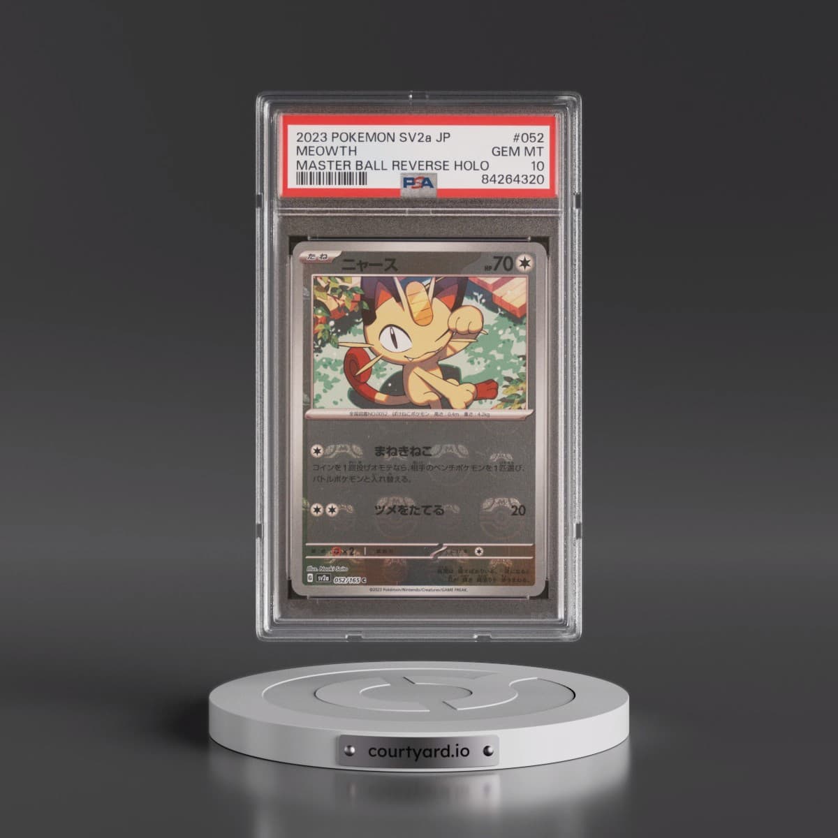 2023 Pokémon Sv2a-Pokemon 151 #052 Meowth - Reverse Holo Master Ball (PSA 10 GEM MINT)