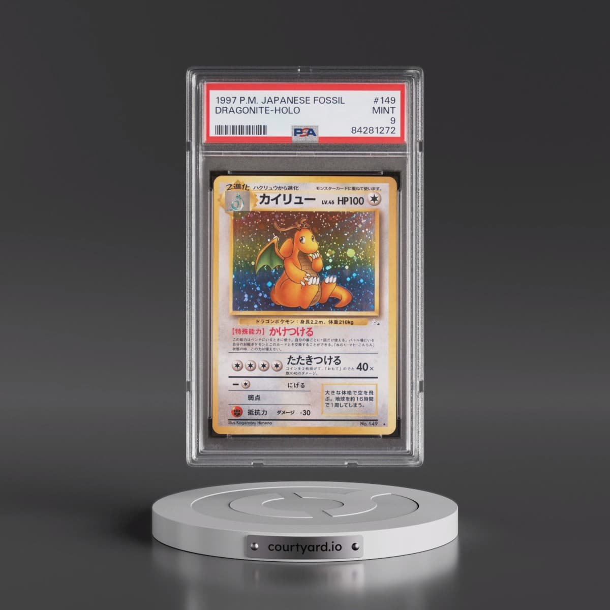 1997 Pokémon Fossil #149 Dragonite - Holo (PSA 9 MINT)