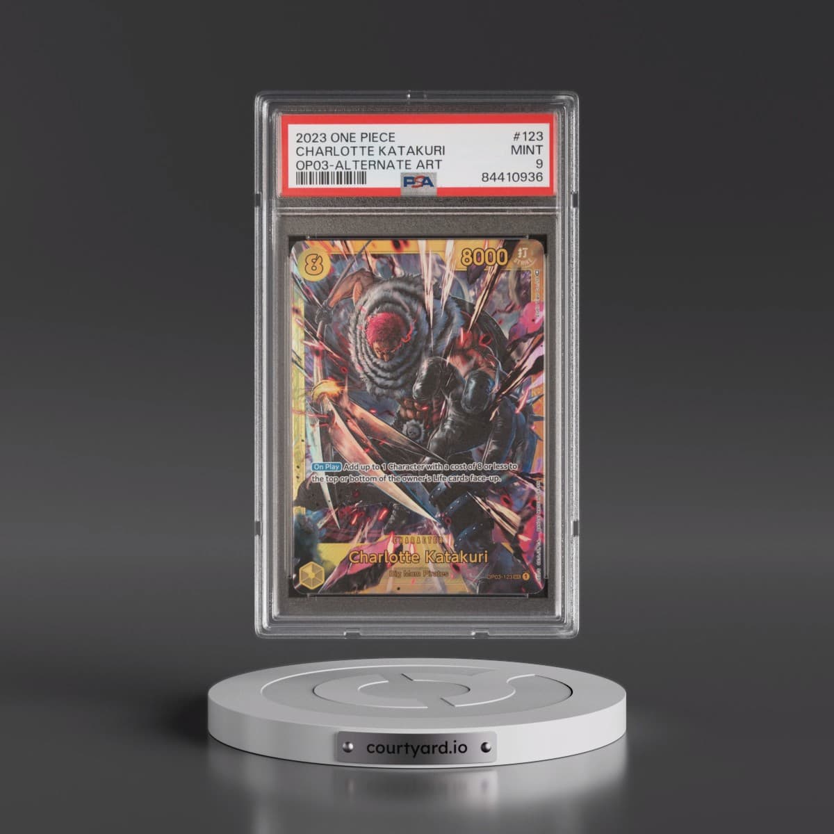 2023 One Piece OP03-Pillars of Strength #123 Charlotte Katakuri - Alternate Art (PSA 9 MINT)