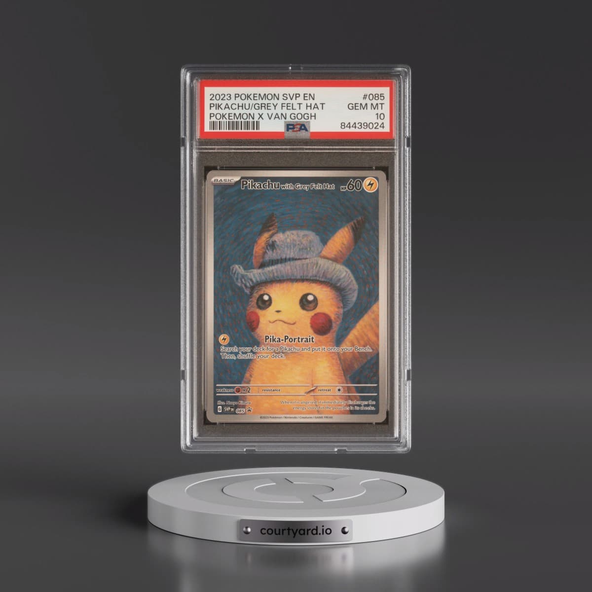 2023 Pokémon Svp EN-SV Black Star Promo #085 Pikachu With Grey Felt Hat - Pokemon X Van Gogh (PSA 10 GEM MINT)