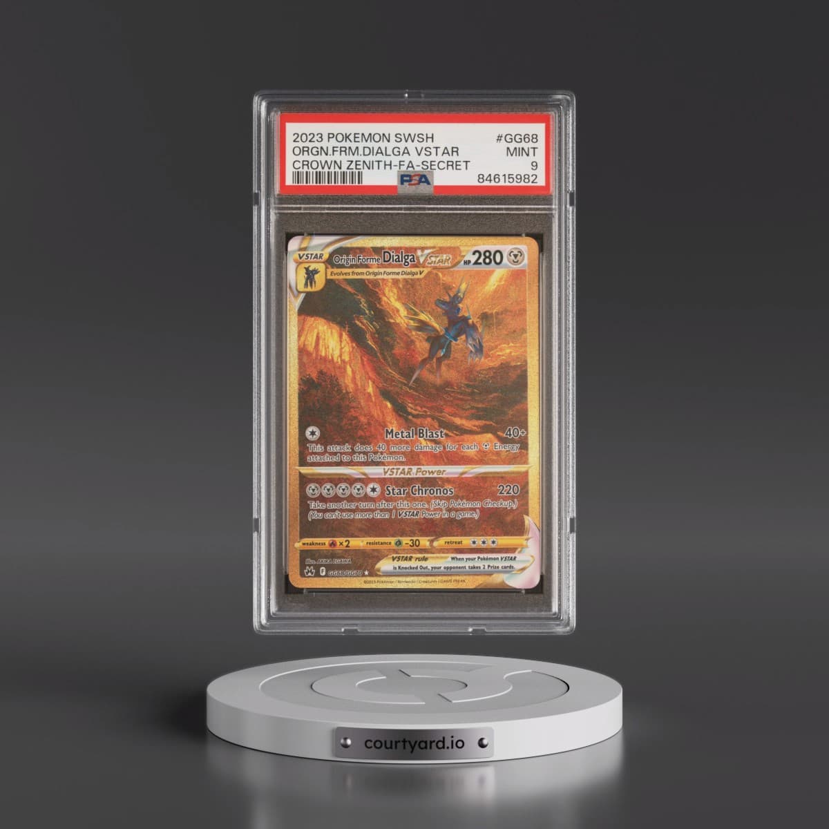 2023 Pokémon Sword and Shield Crown Zenith #GG68 Origin Forme Dialga Vstar - Full Art Secret (PSA 9 MINT)