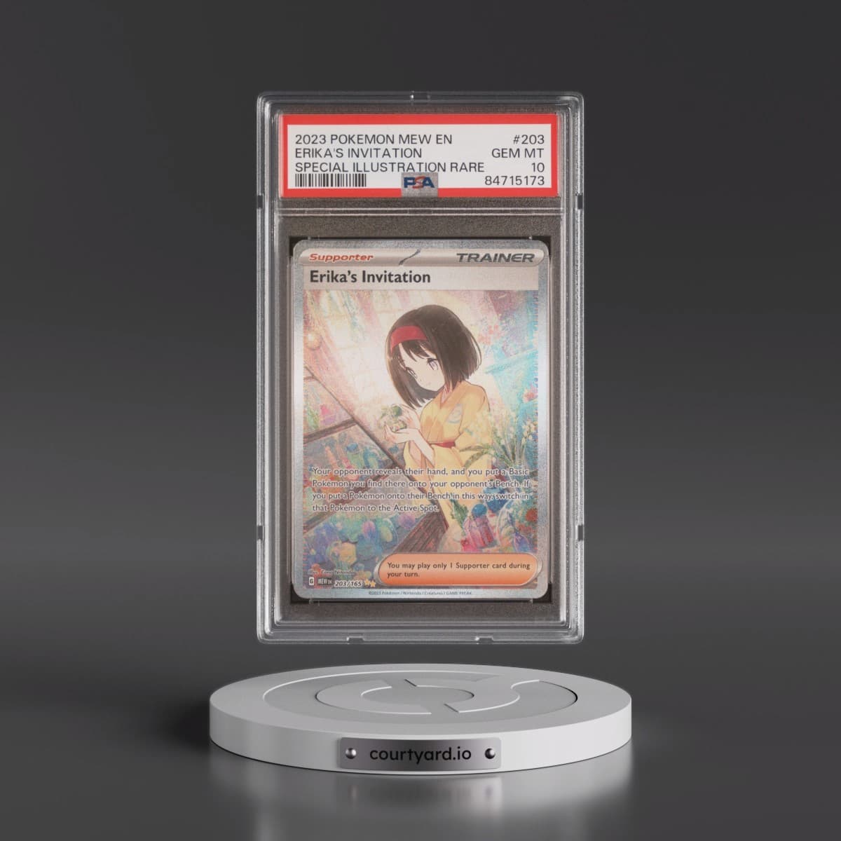 2023 Pokémon Mew EN-151 #203 Erika's Invitation - Special Illustration Rare (PSA 10 GEM MINT)