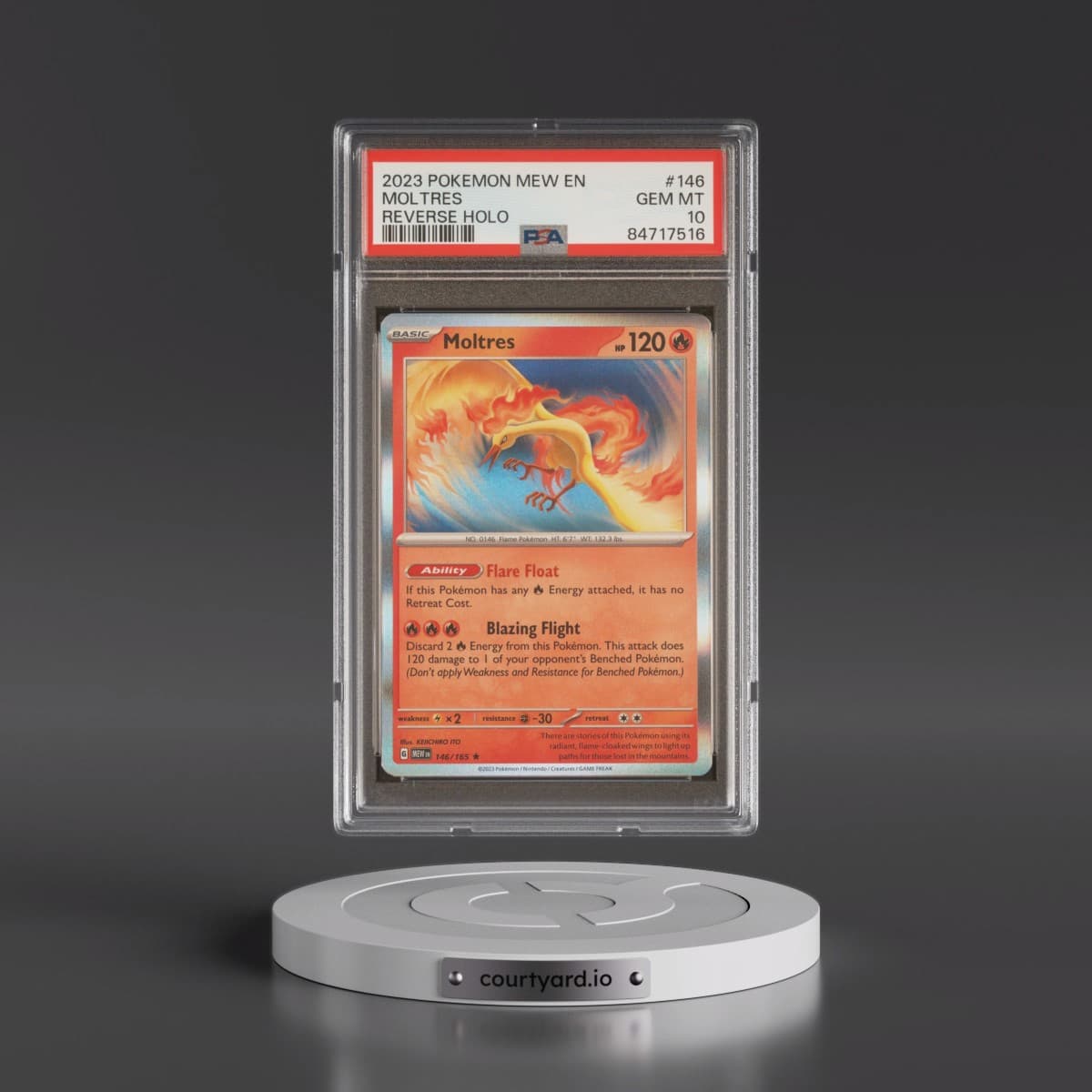 2023 Pokémon Mew EN-151 #146 Moltres - Reverse Holo (PSA 10 GEM MINT)