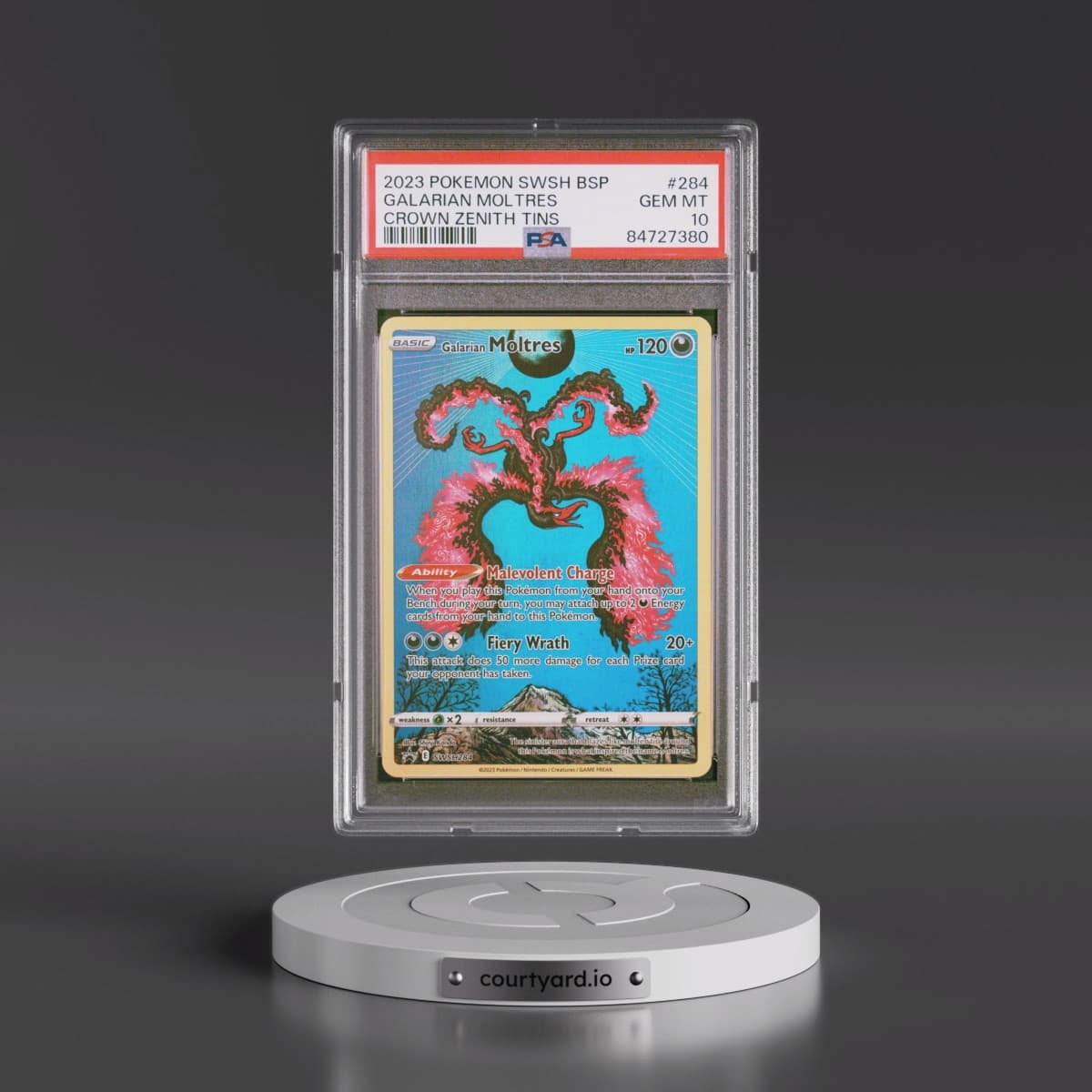 2023 Pokémon Swsh Black Star Promo #284 Galarian Moltres - Crown Zenith Tins (PSA 10 GEM MINT)