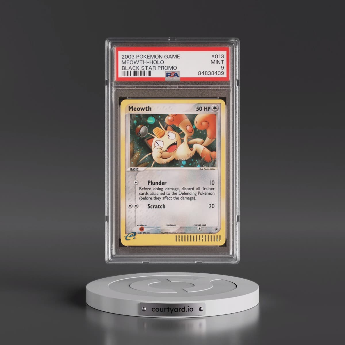 2003 Pokémon Black Star Promo #013 Meowth - Holo (PSA 9 MINT)