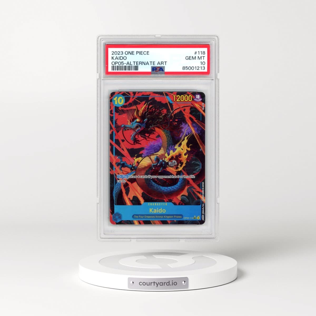 2023 One Piece OP05-Awakening of the New Era #118 Kaido - Alternate Art (PSA 10 GEM MINT)