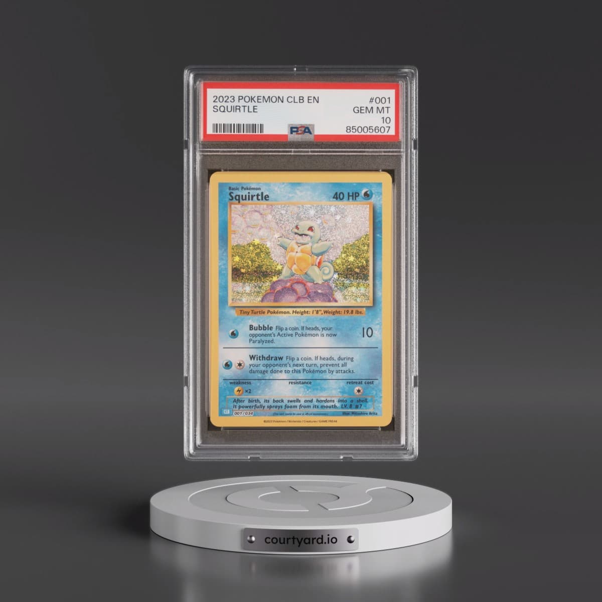 2023 Pokémon Clb-Trading Card Game Classic Blastoise & Suicune EX Deck #001 Squirtle (PSA 10 GEM MINT)