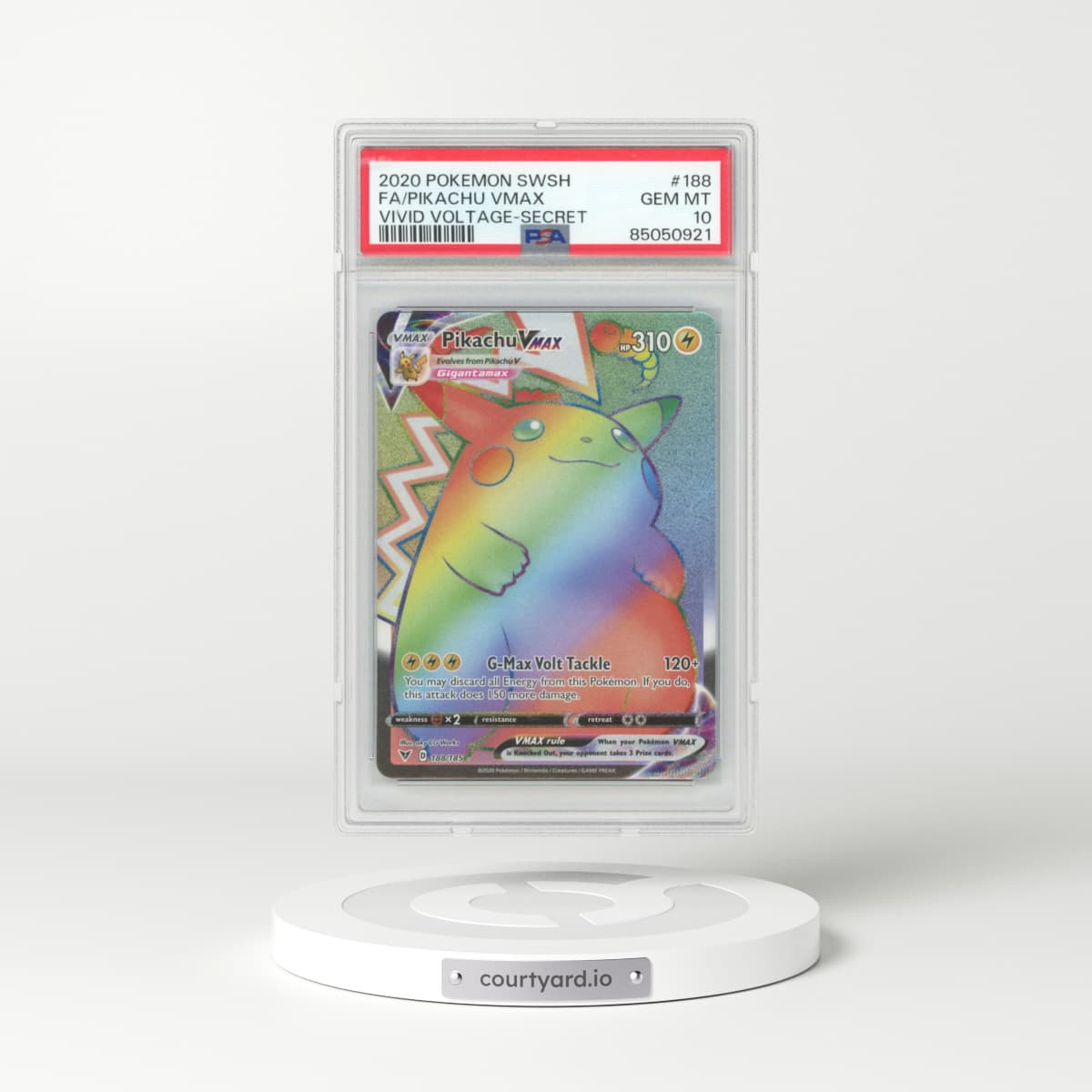 2020 Vivid Voltage #188 Pikachu VMAX - Holo Secret (PSA 10 GEM MINT)