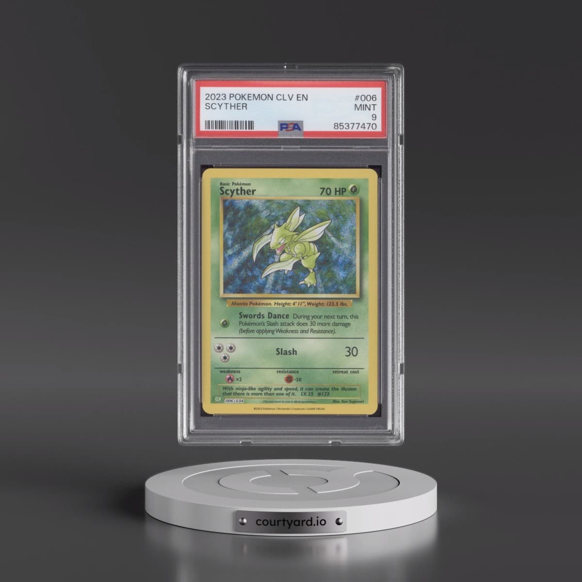 2023 Pokémon CLV-Trading Card Game Classic Venusaur & Lugia EX Deck #006 Scyther (PSA 9 MINT)