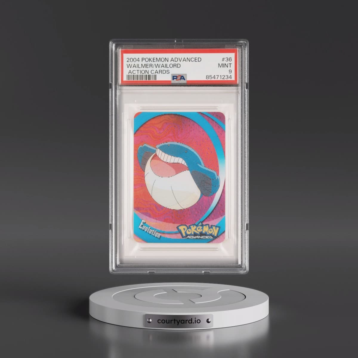 2004 Pokémon Advanced Action Cards #36 Wailmer/Wailord (PSA 9 MINT)