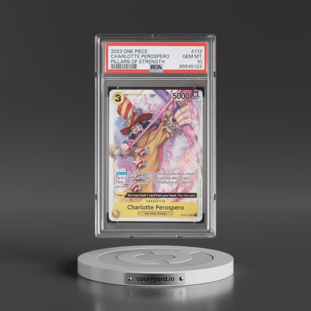 2023 One Piece OP03-Pillars of Strength #113 Charlotte Perospero (PSA 10 GEM MINT)