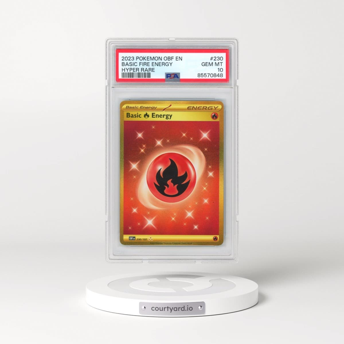 2023 Pokémon Obf EN-Obsidian Flames #230 Basic Fire Energy - Hyper Rare (PSA 10 GEM MINT)