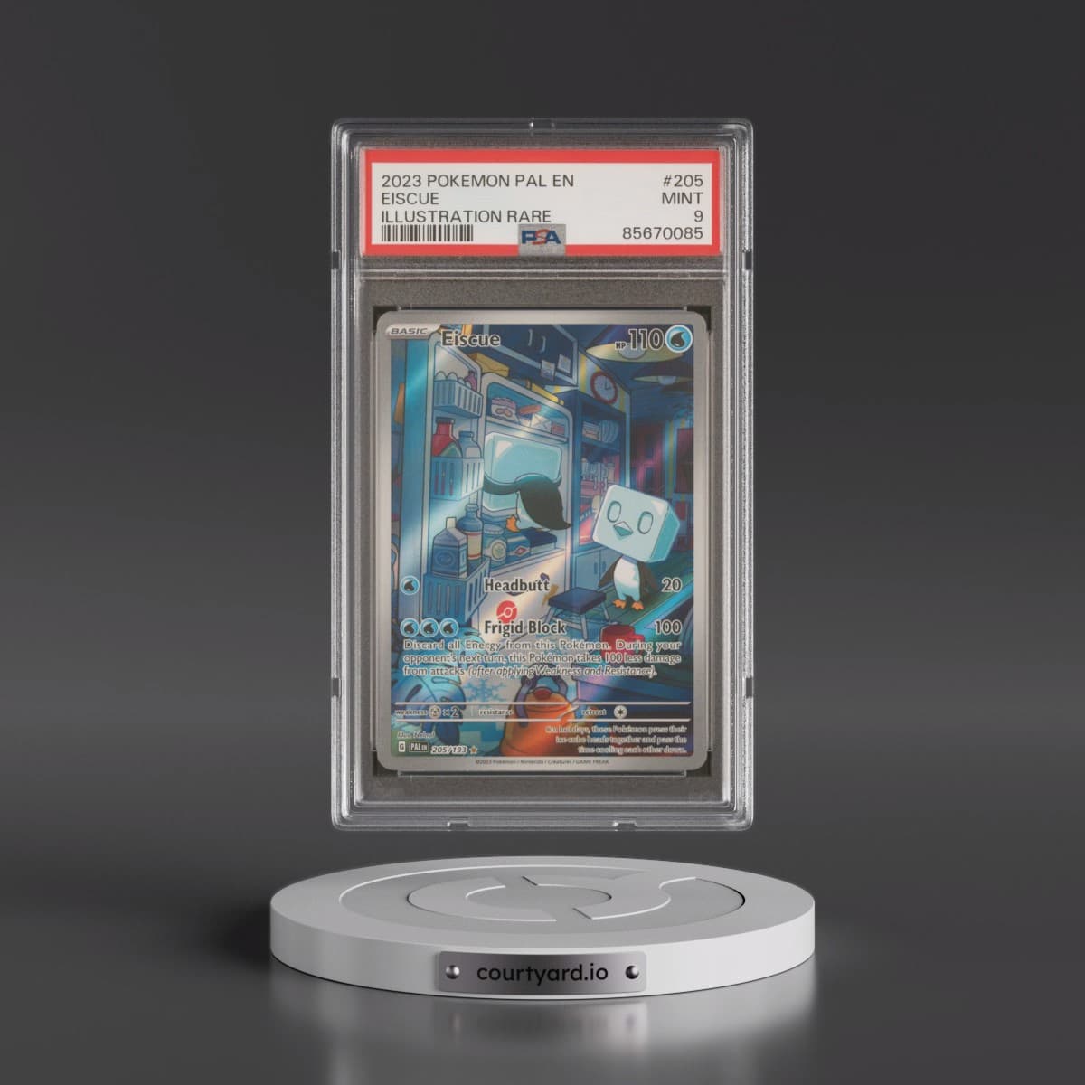 2023 Pokémon Pal EN-Paldea Evolved #205 Eiscue - Illustration Rare (PSA 9 MINT)