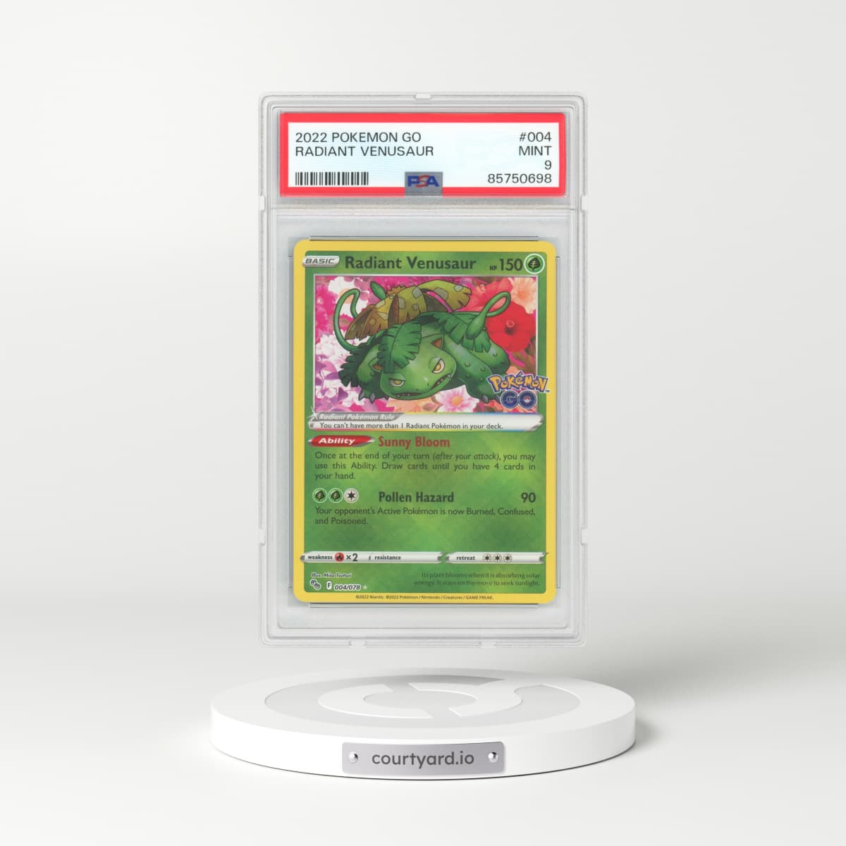 2022 Pokémon GO #004 Radiant Venusaur - Holo (PSA 9 MINT)