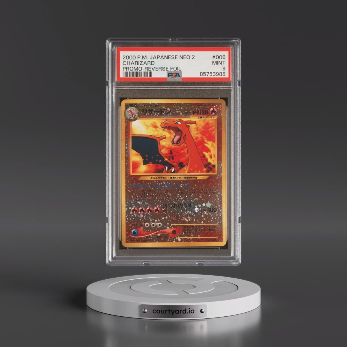 2000 Pokémon Neo 2 Promo #006 Charizard - Reverse Foil (PSA 9 MINT)