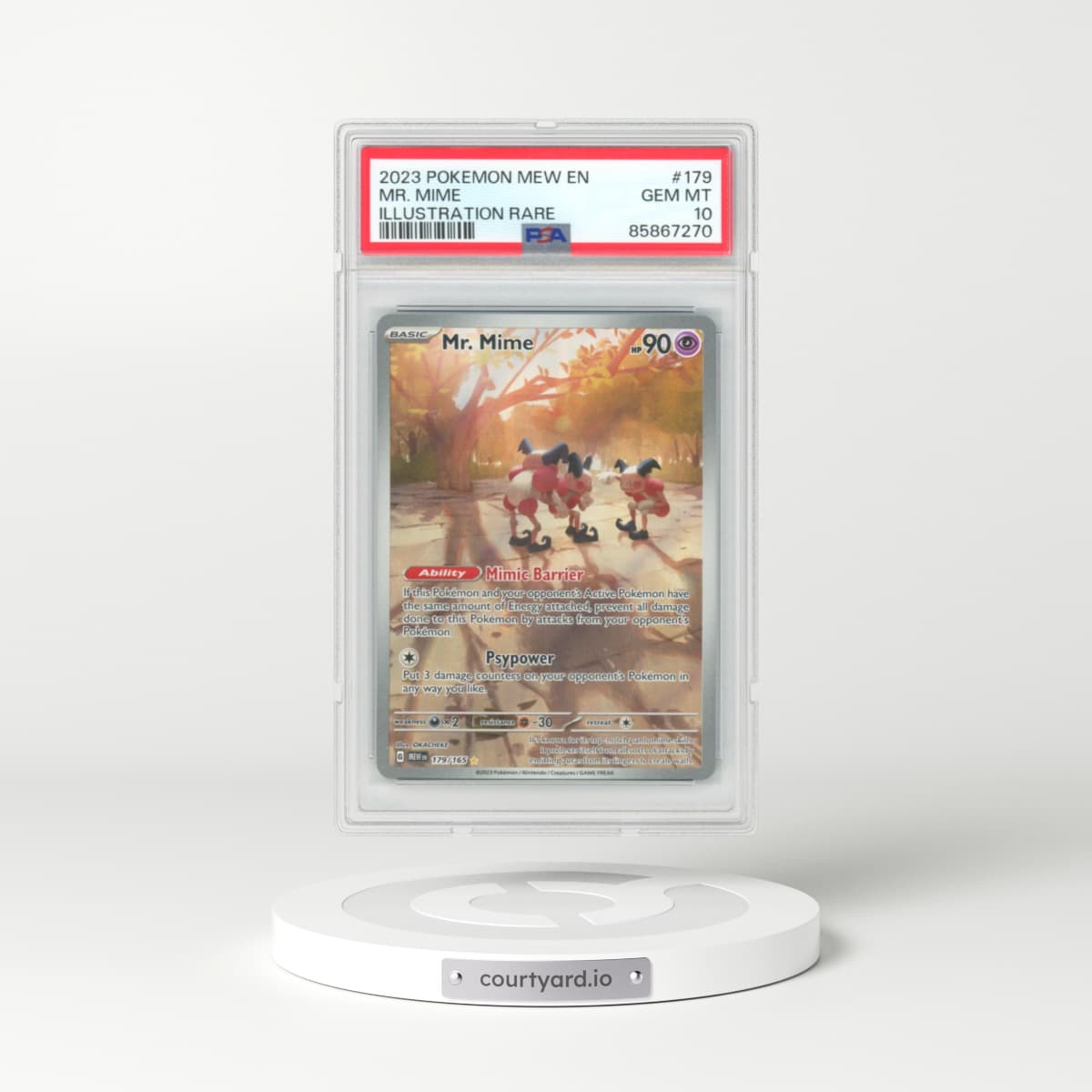 2023 Scarlet & Violet 151 - MEW EN #179 Mr. Mime - Illustration Rare (PSA 10 GEM MINT)