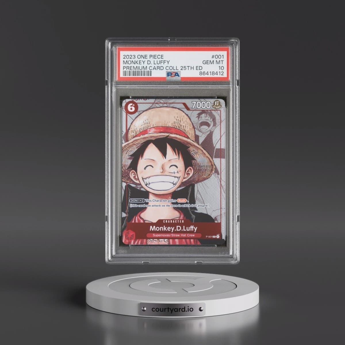 2023 One Piece Premium Bandai Premium Card Collection 25th Edition #001 Monkey D. Luffy (PSA 10 GEM MINT)