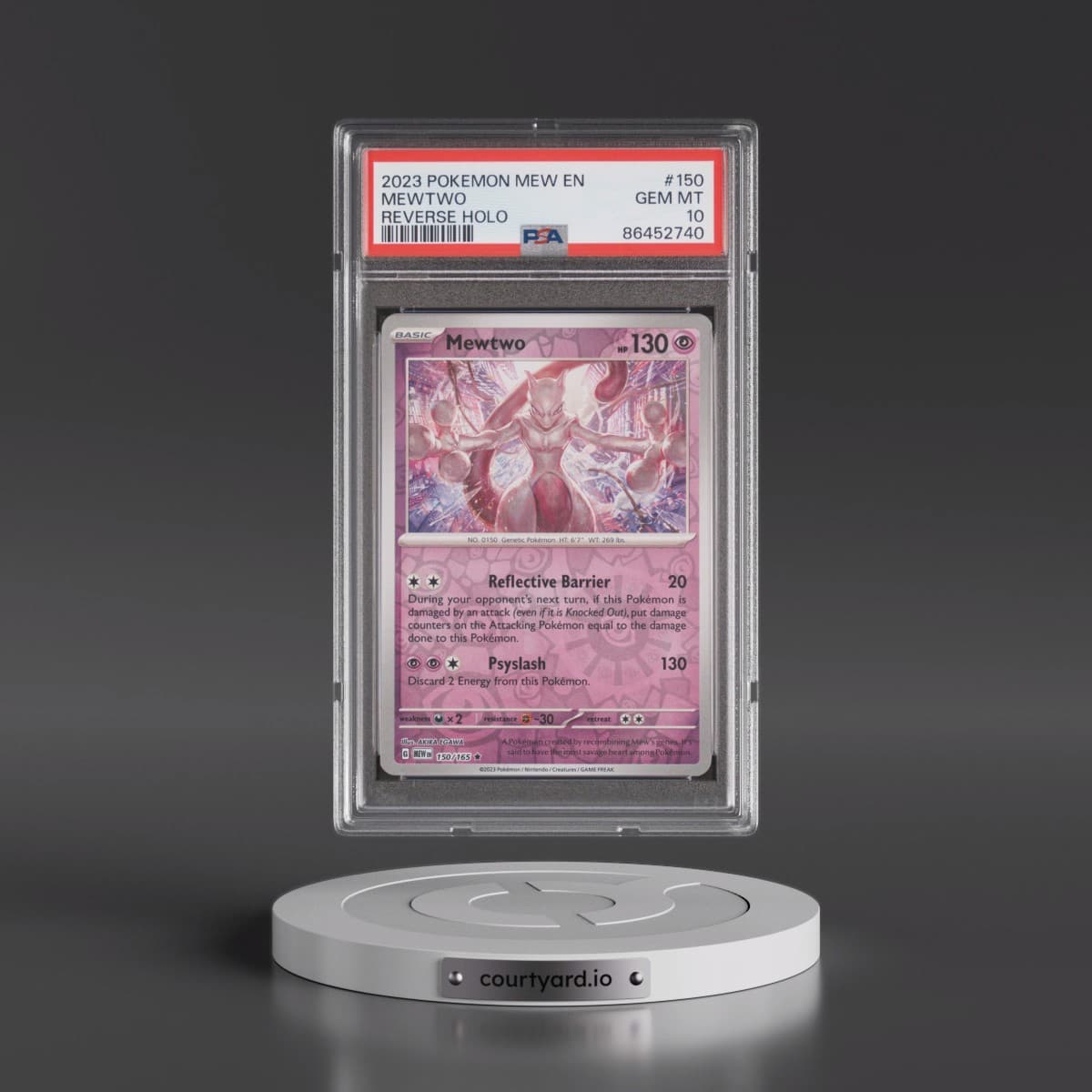 2023 Pokémon Mew EN-151 #150 Mewtwo - Reverse Holo (PSA 10 GEM MINT)