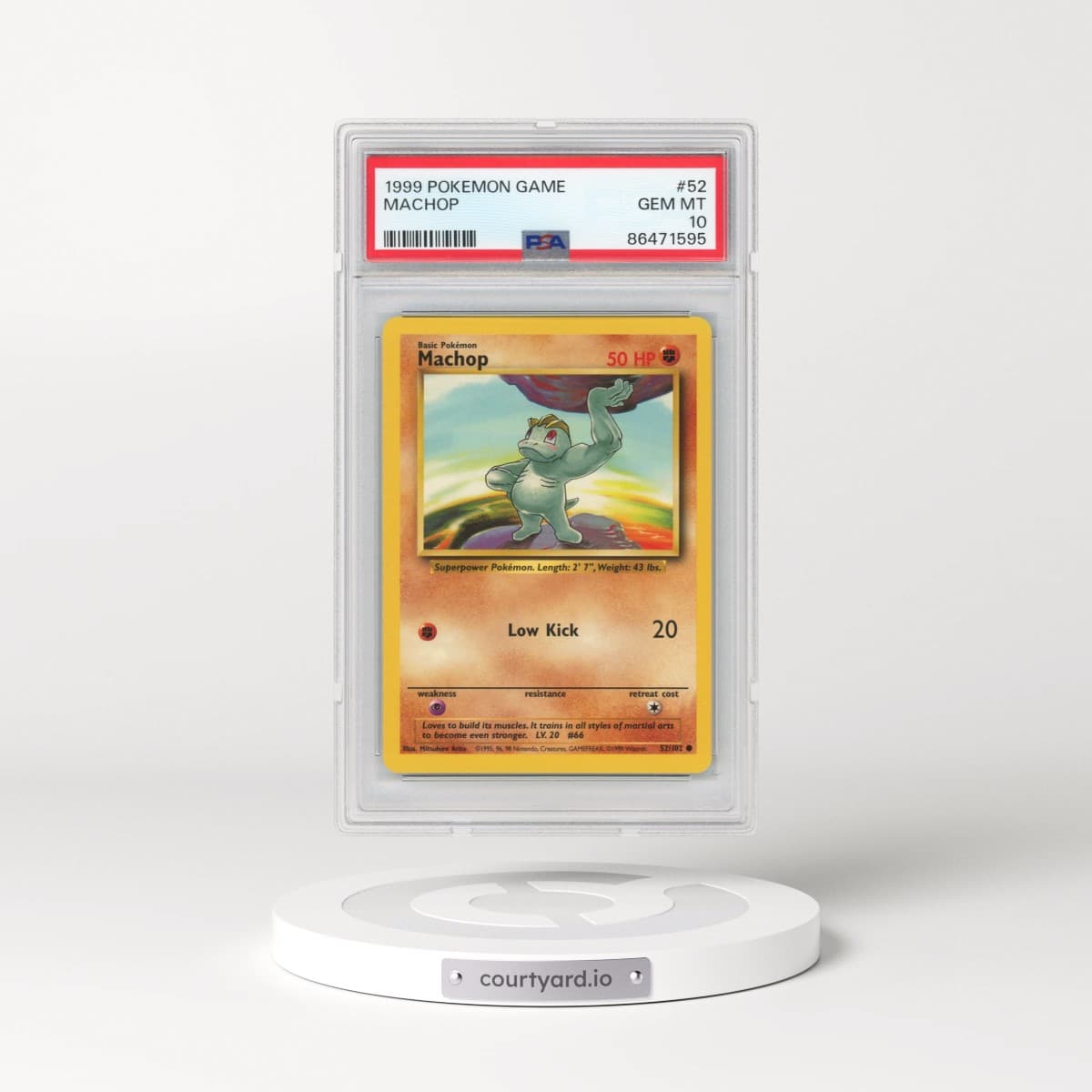 1999 Pokémon Game #52 Machop (PSA 10 GEM MINT)