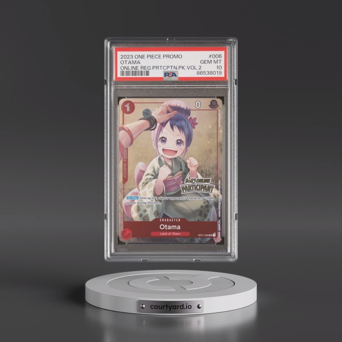 2023 One Piece Promos #006 Otama - Online Regional Participation Pack Vol.2 (PSA 10 GEM MINT)
