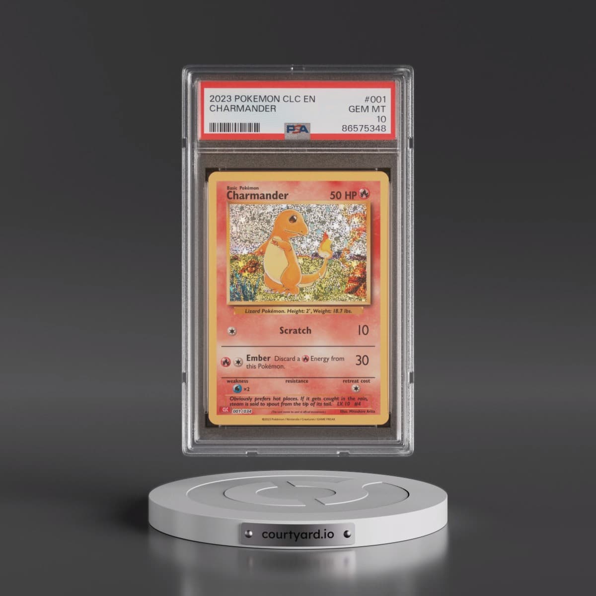 2023 Pokémon Clc-Trading Card Game Classic Charizard & HO-Oh EX Deck #001 Charmander (PSA 10 GEM MINT)
