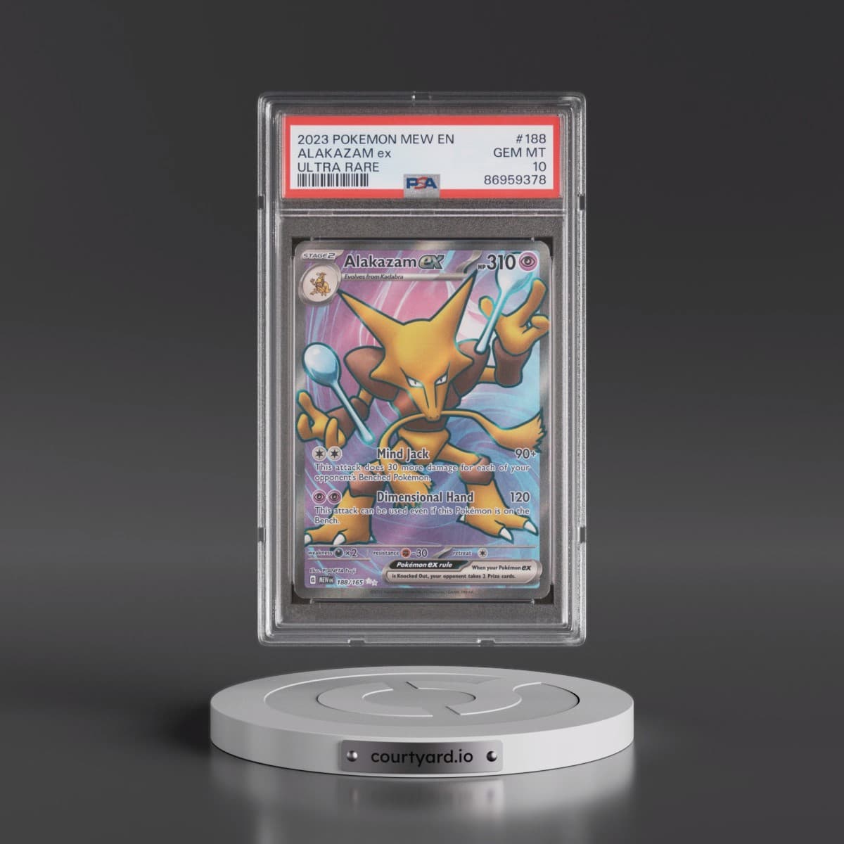 2023 Pokémon Mew EN-151 #188 Alakazam EX - Holo Ultra Rare (PSA 10 GEM MINT)