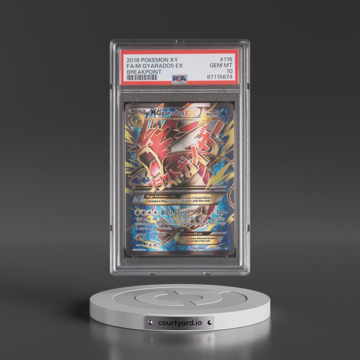 2016 Pokémon XY Breakpoint #115 M Gyarados EX - Holo Full Art (PSA 10 GEM MINT)