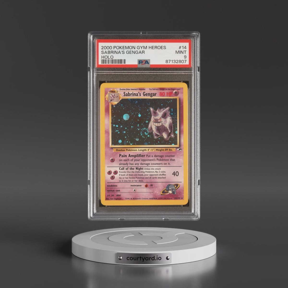 2000 Pokémon Gym Heroes #14 Sabrina's Gengar - Holo (PSA 9 MINT)