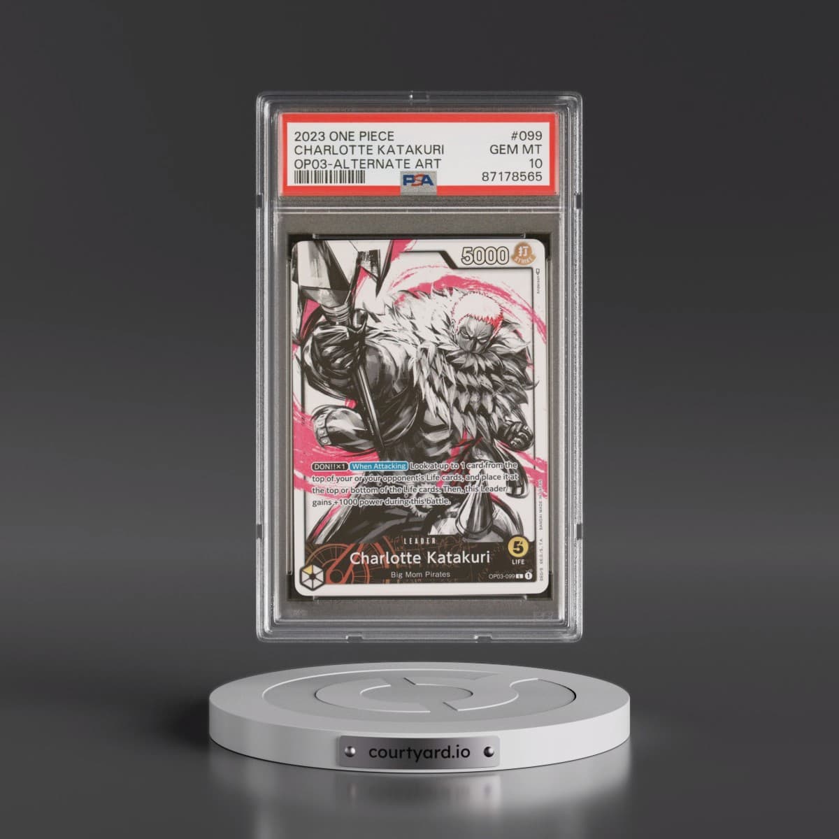 2023 One Piece OP03-Pillars of Strength #099 Charlotte Katakuri - Alternate Art (PSA 10 GEM MINT)