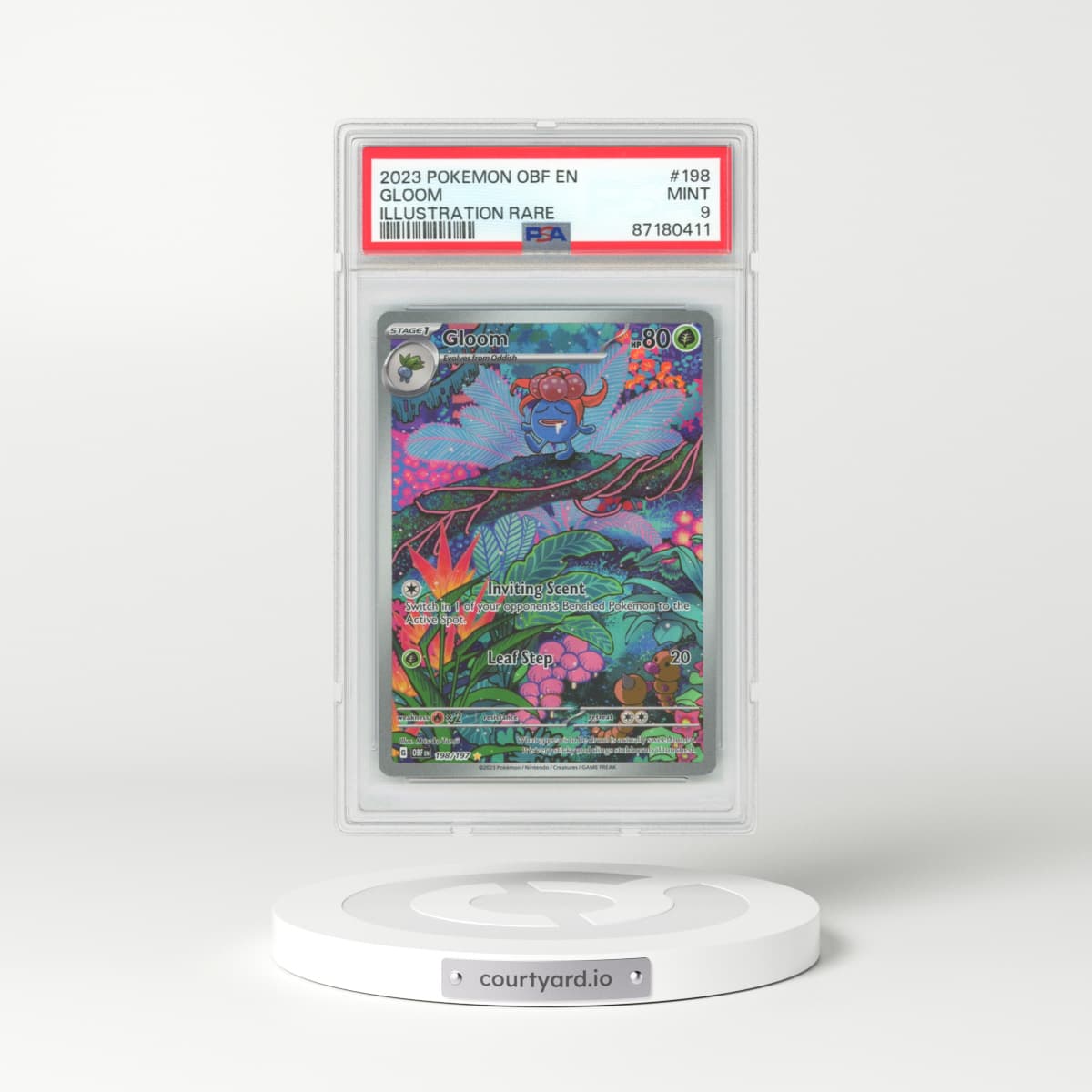 2023 Obsidian Flames #198 Gloom - Full Art Holo (PSA 9 MINT)