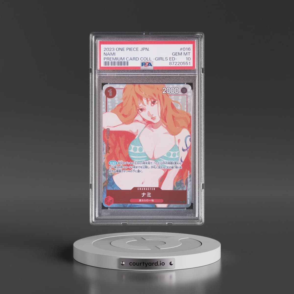 2023 One Piece Japanese Premium Card Collection -Girls Edition #016 Nami (PSA 10 GEM MINT)