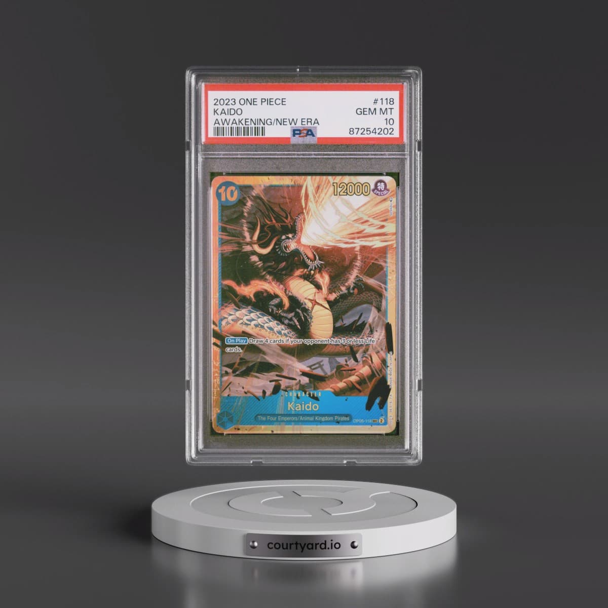 2023 One Piece OP05-Awakening of the New Era #118 Kaido (PSA 10 GEM MINT)