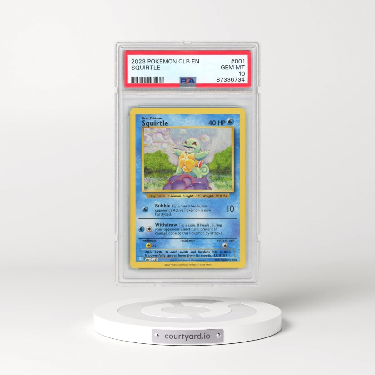 2023 Pokémon Clb-Trading Card Game Classic Blastoise & Suicune EX Deck #001 Squirtle (PSA 10 GEM MINT)