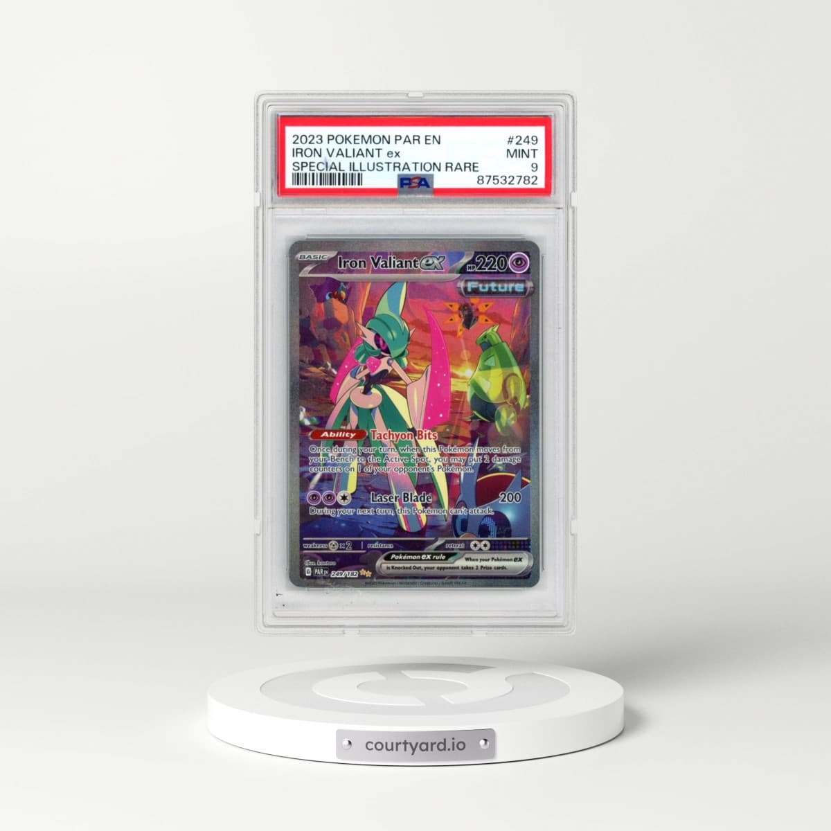 2023 Pokémon Par EN-Paradox Rift #249 Iron Valiant EX - Holo Special Illustration Rare (PSA 9 MINT)
