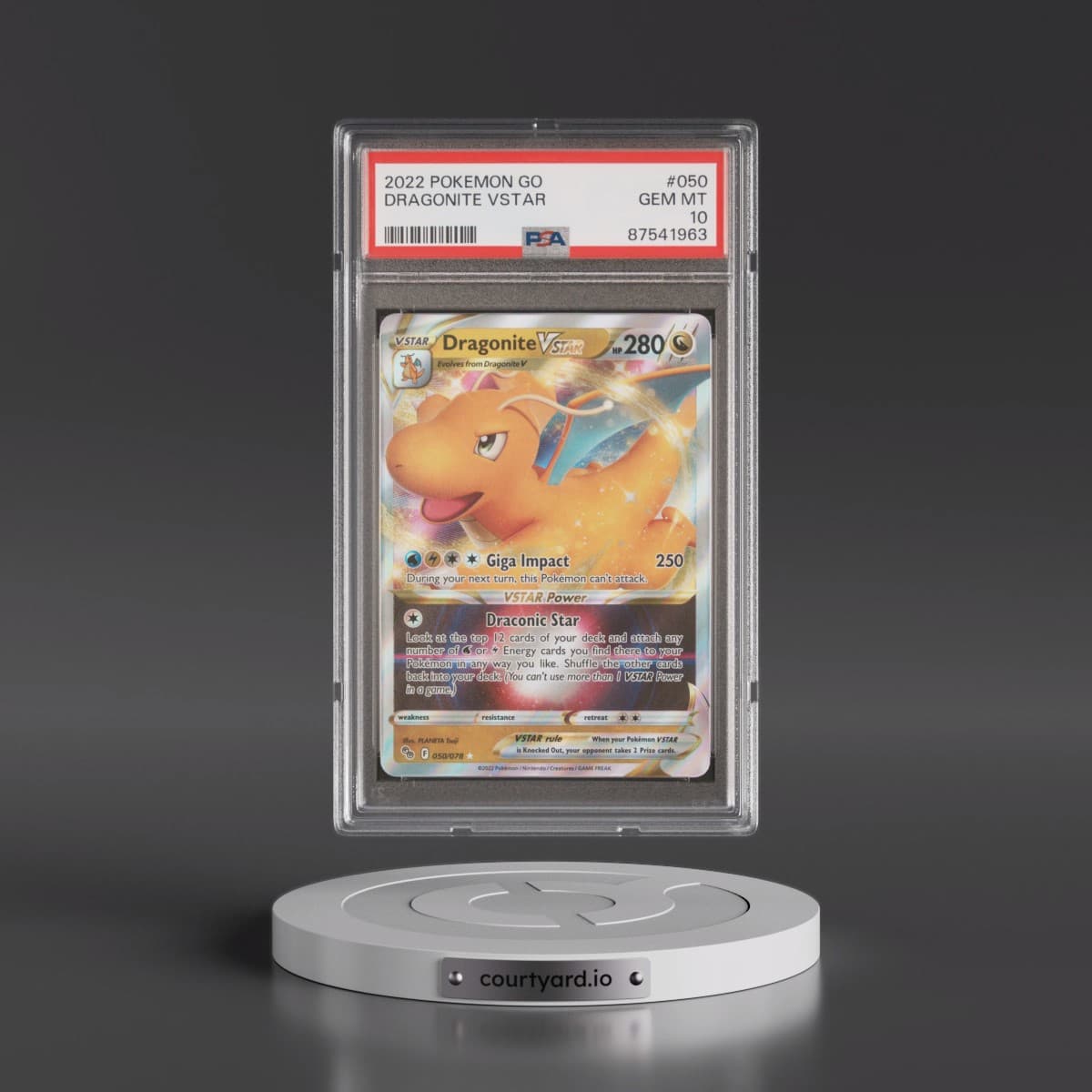 2022 Pokémon Go #050 Dragonite Vstar (PSA 10 GEM MINT)