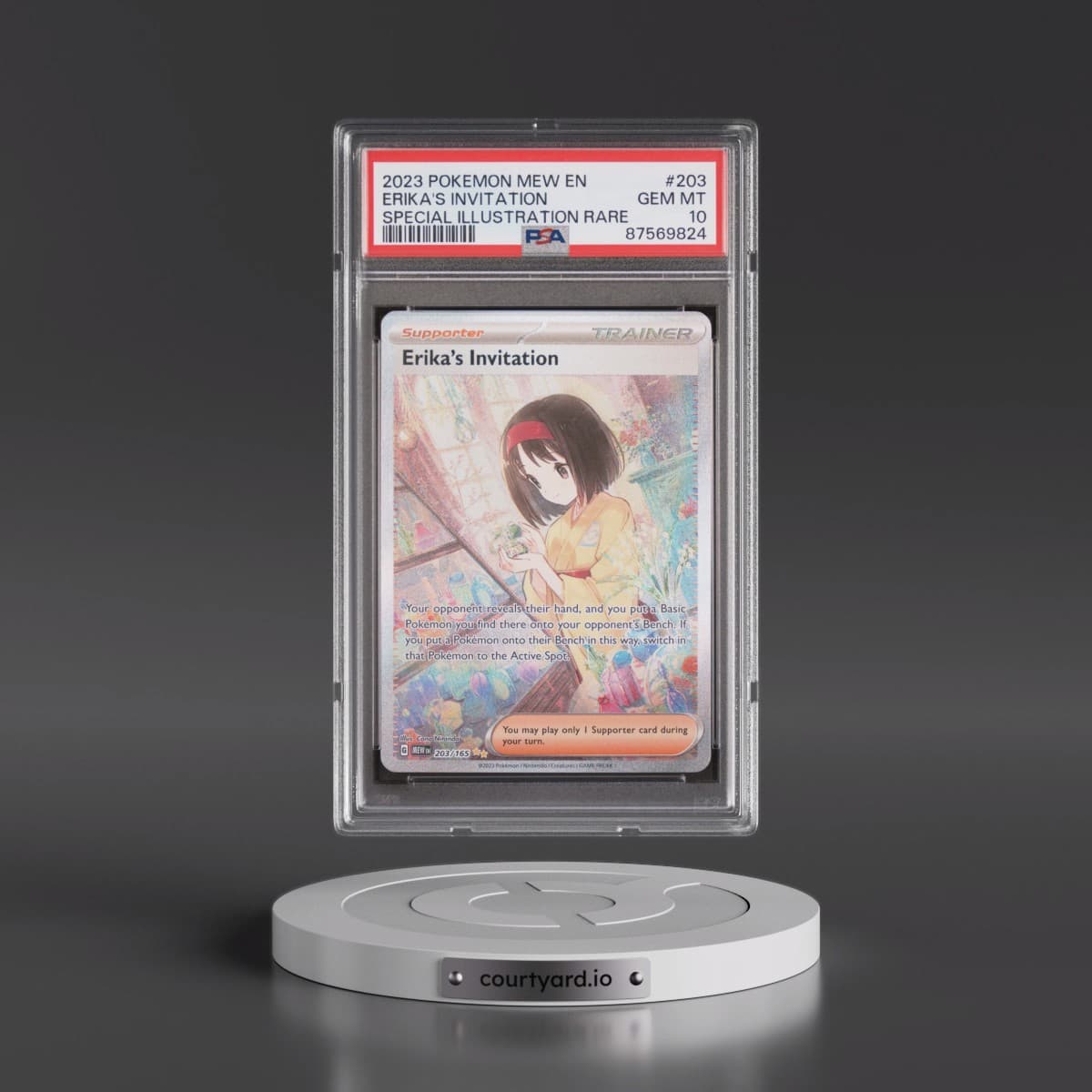 2023 Pokémon Mew EN-151 #203 Erika's Invitation - Special Illustration Rare (PSA 10 GEM MINT)