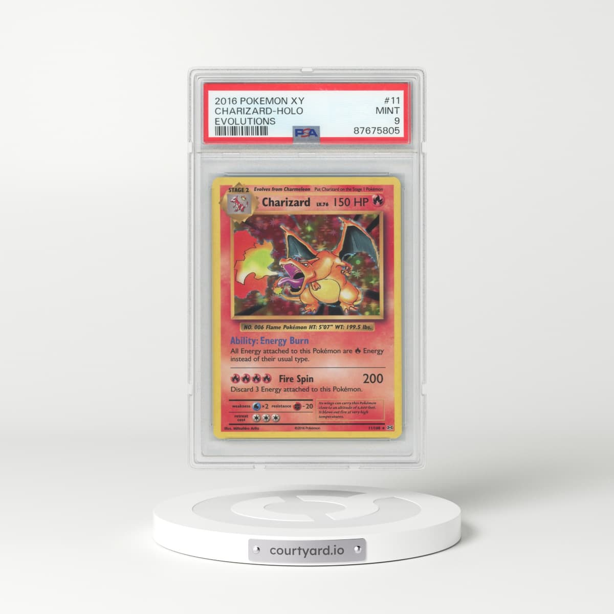 2016 Pokémon XY Evolutions #11 Charizard - Holo (PSA 9 MINT)